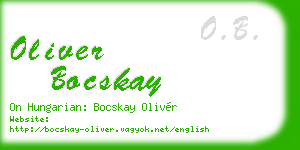 oliver bocskay business card